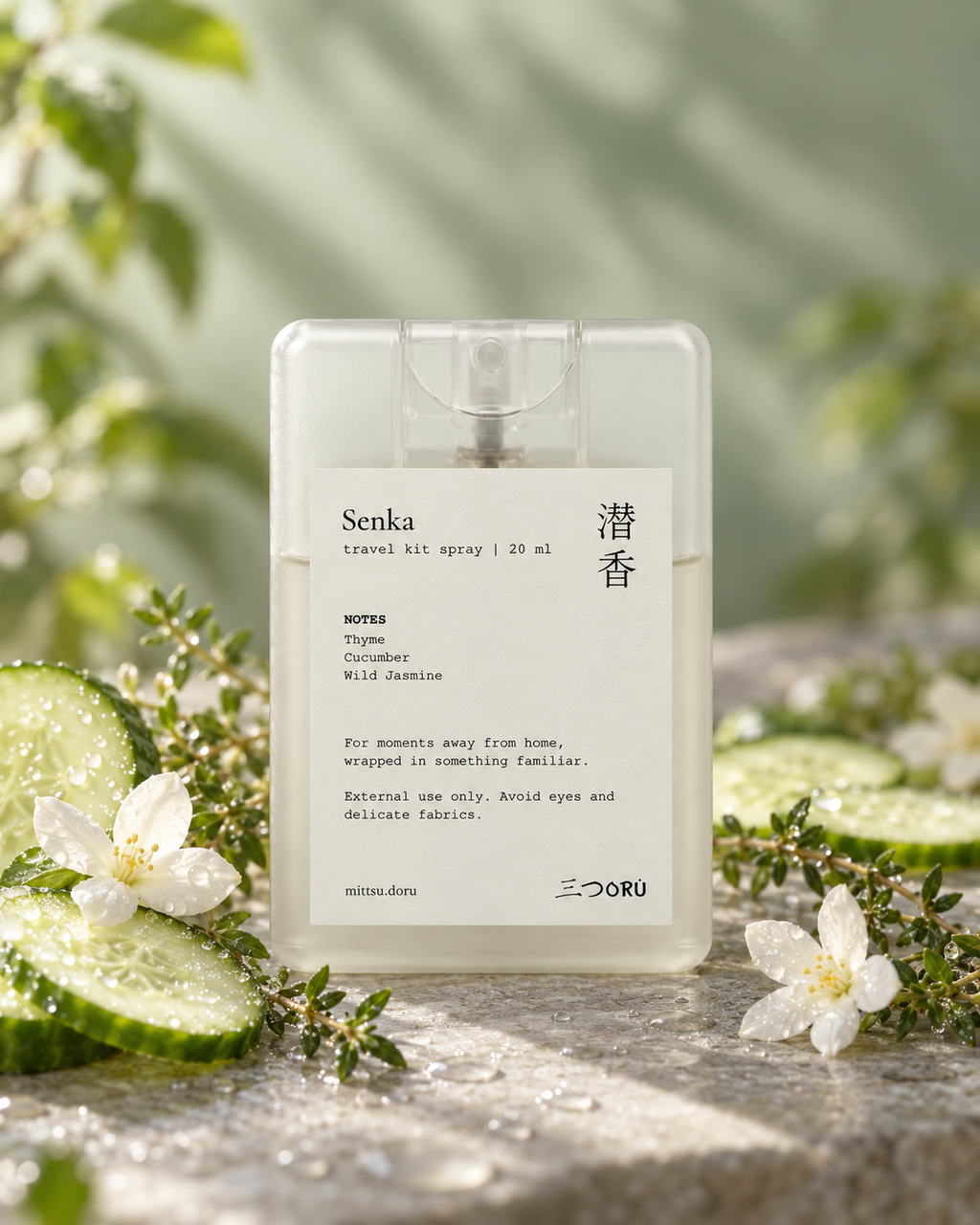 Senka Pocket Mist with cucumber, thyme and jasmine