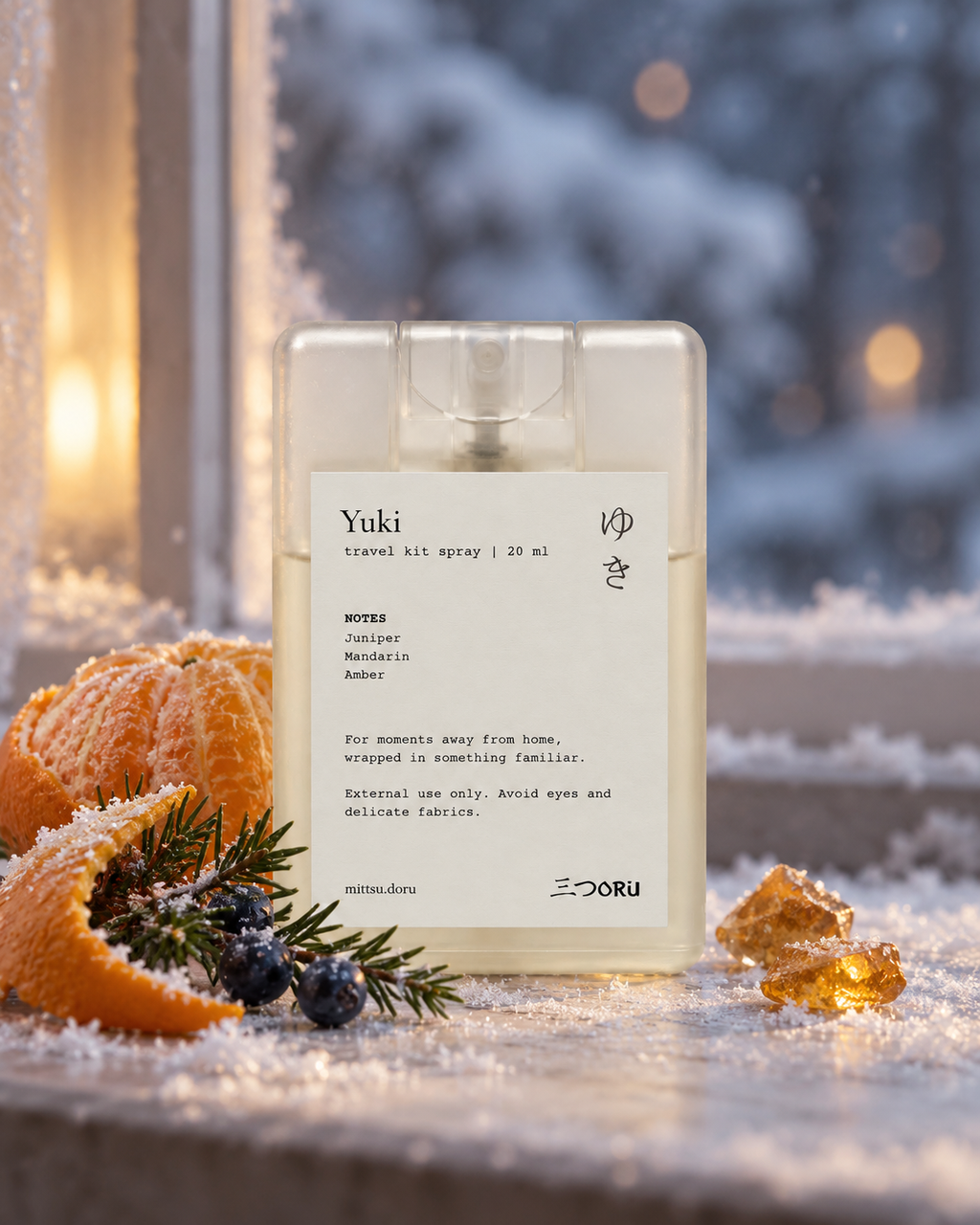 Yuki Pocket Mist with juniper, mandarin and amber