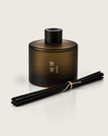 JANKO reed diffuser by Mittsu Doru – frosted amber bottle with black cap and black reeds
