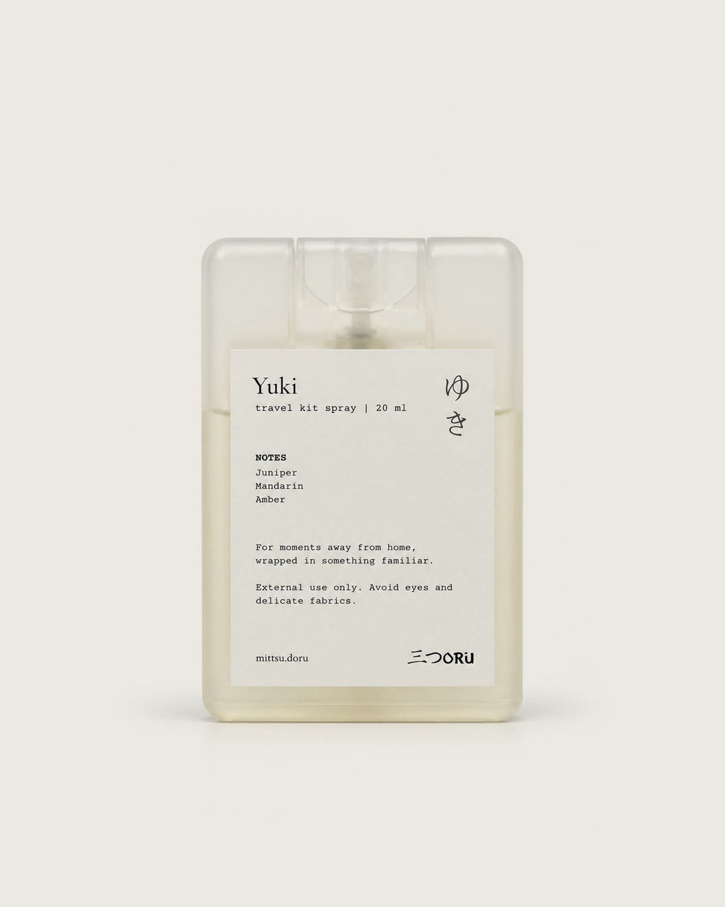 Yuki Pocket Mist, 20 ml travel spray – Juniper, Mandarin, Amber
