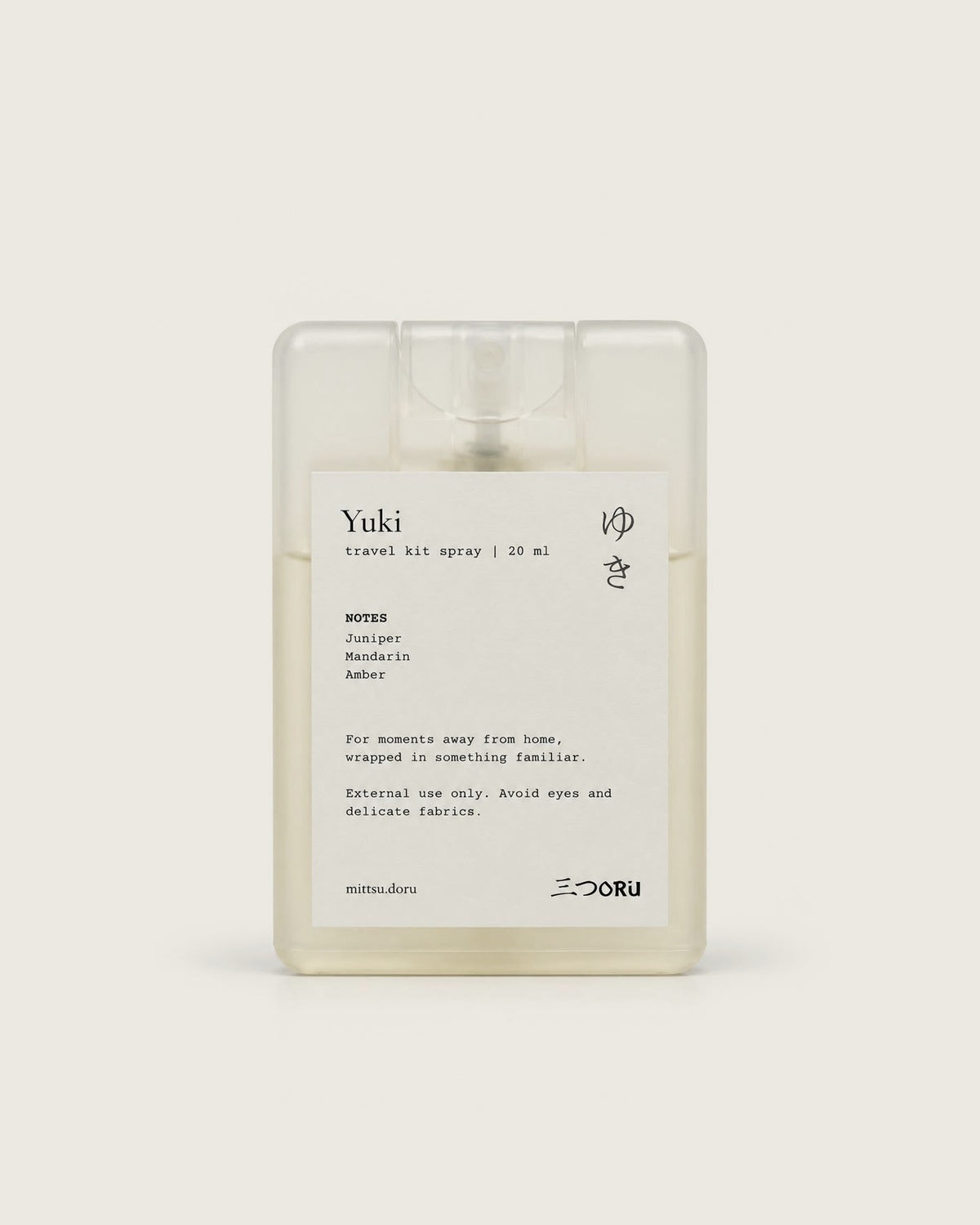 Yuki Pocket Mist, 20 ml travel spray – Juniper, Mandarin, Amber
